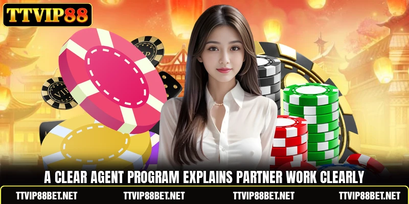 A clear agent program explains partner work clearly A clear agent program explains partner work clearly