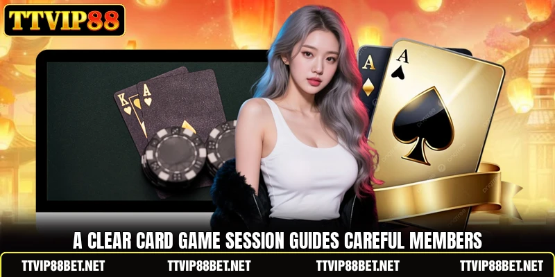 A clear card game session guides careful members A clear card game session guides careful members