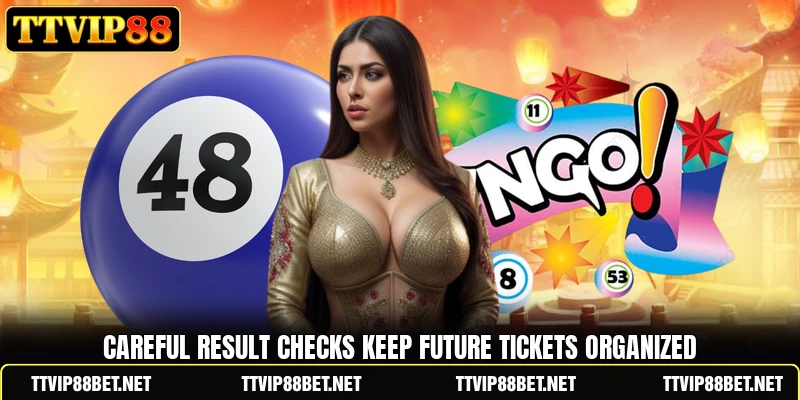 Careful result checks keep future tickets organized Careful result checks keep future tickets organized