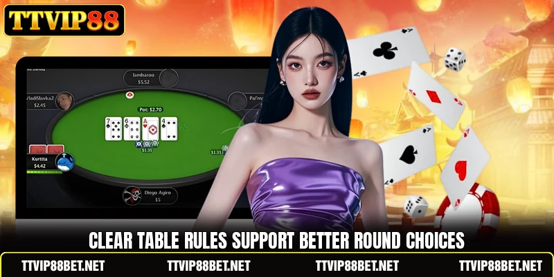 Clear table rules support better round choices Clear table rules support better round choices