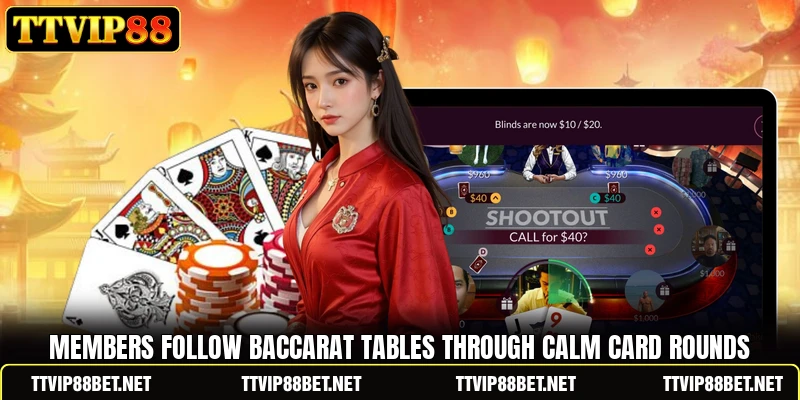 Members follow Baccarat tables through calm card rounds Members follow Baccarat tables through calm card rounds