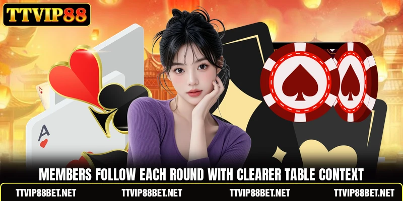 Members follow each round with clearer table context Members follow each round with clearer table context