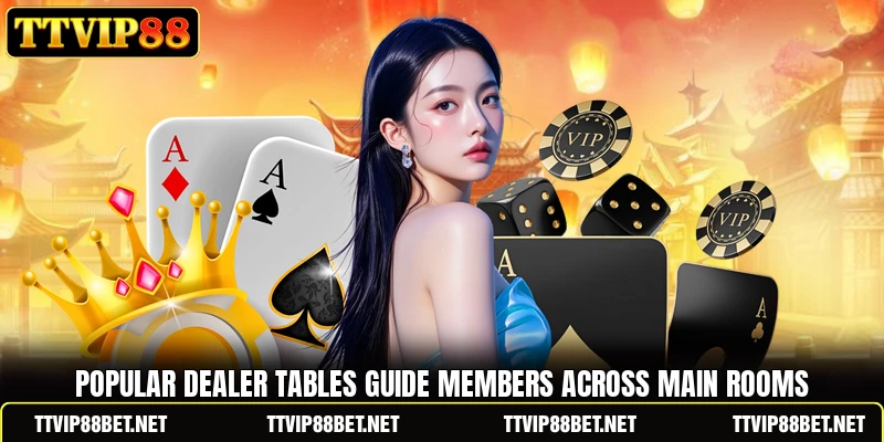 Popular dealer tables guide members across main rooms Popular dealer tables guide members across main rooms
