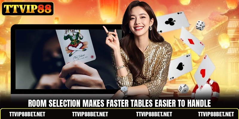 Room selection makes faster tables easier to handle Room selection makes faster tables easier to handle
