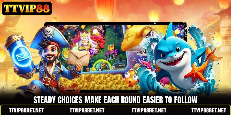 Steady choices make each round easier to follow Steady choices make each round easier to follow